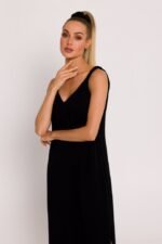 Schwarzes chices A-Linien Maxikleid für den perfekten Sommerlook