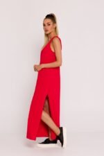 Rotes chices A-Linien Maxikleid