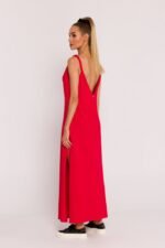 Rotes chices A-Linien Maxikleid