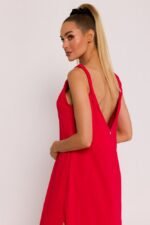 Rotes chices A-Linien Maxikleid