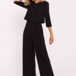 Schwarzer doppellagiger Overall - Dreiviertel Arm