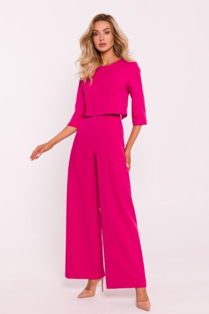 Doppellagiger Overall - Dreiviertel Arm in Pink