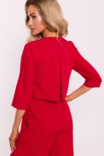 Roter doppellagiger Overall - Dreiviertel Arm