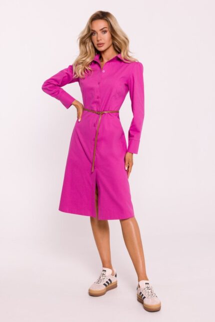 Hemdblusenkleid mit schmalem Gürtel