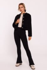 Schwarze Kurze Teddy Jacke