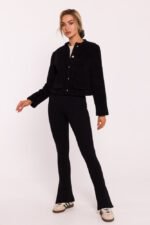 Schwarze Kurze Teddy Jacke