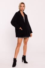Schwarze Oversized Teddy Style Jacke