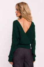 Grüner raffinierter Damen Strickpullover
