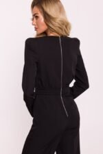 Schwarzer taillierter Overall mit Schulterpolstern