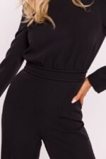Schwarzer taillierter Overall mit Schulterpolstern