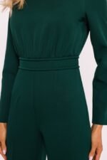 Grüner taillierter Overall mit Schulterpolstern