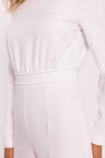 Taillierter Overall mit Schulterpolstern - Ecru