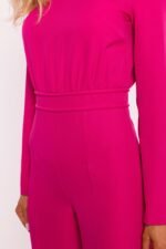 Pinker taillierter Overall mit Schulterpolstern