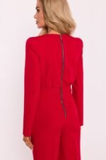 Roter taillierter Overall mit Schulterpolstern