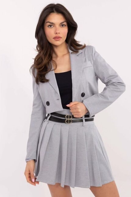 Graue elegante Kurzjacke - zeitlose Klasse für jeden Anlass - 206402