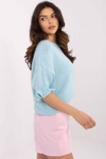 Idealer Übergangspullover in Hellblau für das Frühjahr in sanfter Strickstruktur - 208516