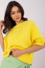 Sommerlicher Dreiviertel Arm Pullover in Gelb 208517