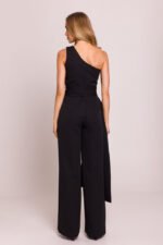 Schwarzer One Shoulder Overall – Bild 3