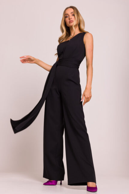 Schwarzer One Shoulder Overall M845