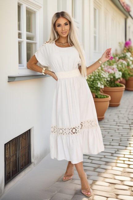 Boho Sommerkleid Beige - für deine unbeschwerten Momente - 618