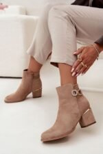 Beige Stiefeletten Damen