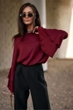 Rote Statement Damenbluse