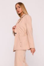 Beiger Damenblazer mit Kordelzug