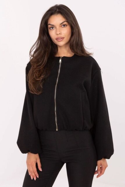 Schwarze kurze Übergangsjacke