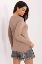 Basic Shirt V-Ausschnitt in Beige