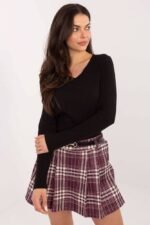 Basic Shirt V-Ausschnitt in Schwarz