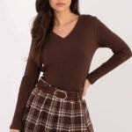 Braunes Rippenshirt Damen - Stilvoll, bequem, zeitlos schön