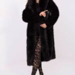 Schwarzer Mantel im Teddy Style