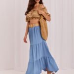Blauer Boho Maxirock