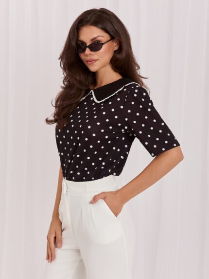 Elegante Polka-Dot-Bluse