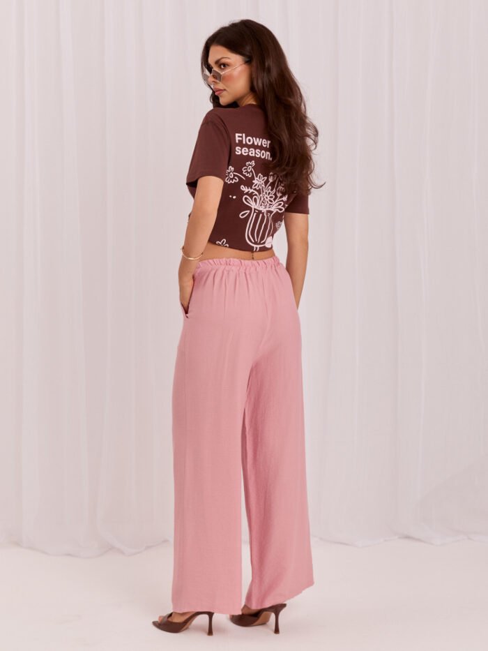 Lässige Rosa Sommerhose aus Viskose