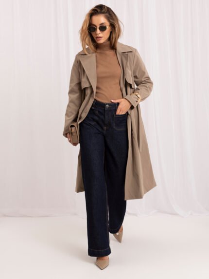 Eleganter Kamelfarbener Kurzarmpullover Damen