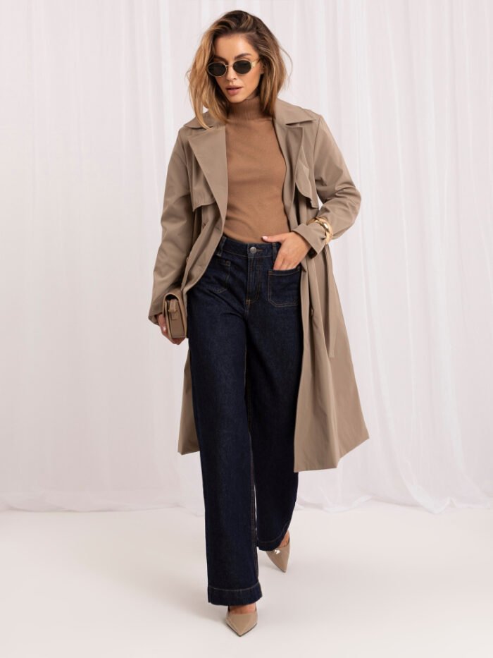 Eleganter Kamelfarbener Kurzarmpullover Damen