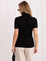 Eleganter schwarzer Kurzarmpullover Damen