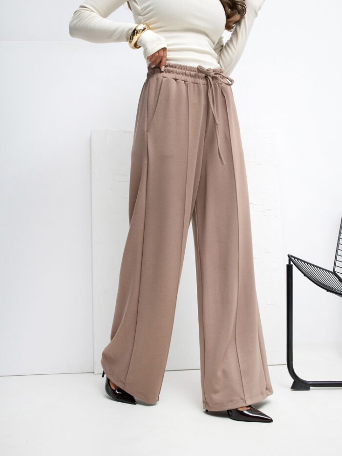 Lässige Palazzohose Beige - Freizeit Hose - sportlich elegant