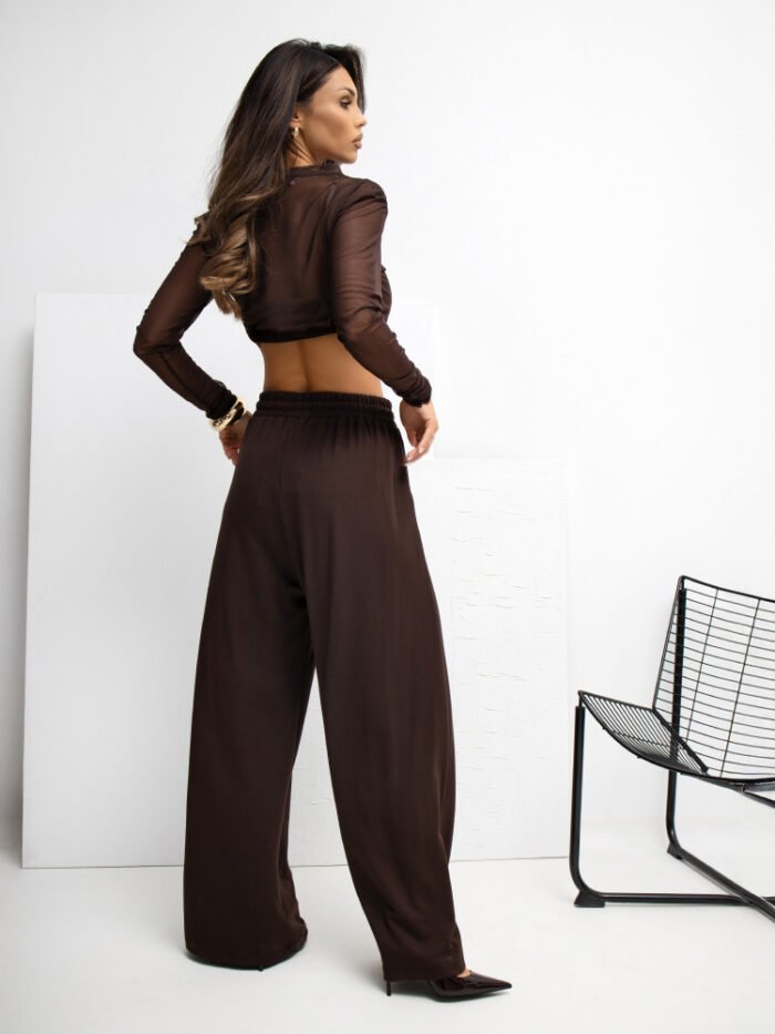 Lässige braune Palazzohose - Freizeit Hose