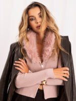 Cardigan Damen mit Fellkragen